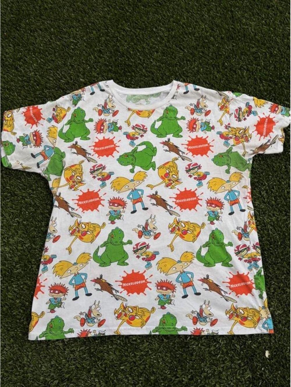 Vintage T shirt Nickelodeon Men's White and Multi Tshirt